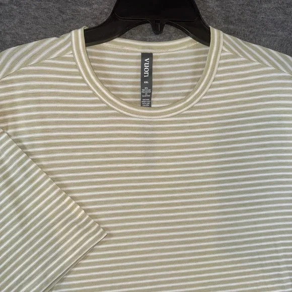 Vuori Current Stripe Tee Mens XXL Winter Pear Athletic Relaxed Fit Shirt NEW - Picture 1 of 7
